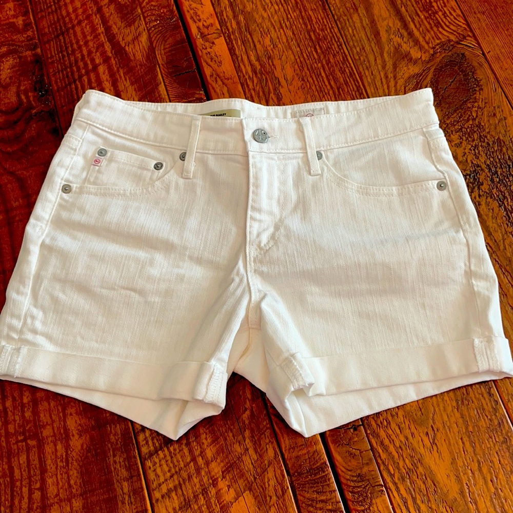 AG Hailey White Jean Shorts, Sz 26